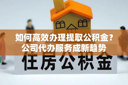 娄星如何高效办理提取公积金？公司代办服务成新趋势