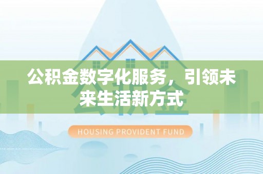 娄星公积金数字化服务，引领未来生活新方式