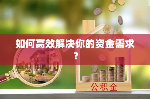 娄星如何高效解决你的资金需求？