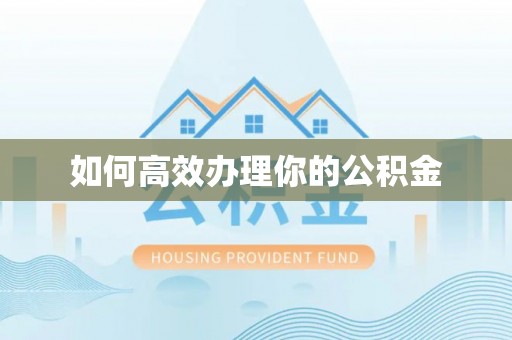 娄星如何高效办理你的公积金