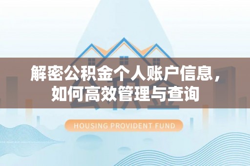 娄星解密公积金个人账户信息，如何高效管理与查询