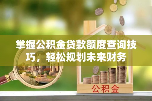 娄星掌握公积金贷款额度查询技巧，轻松规划未来财务