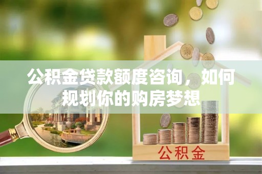 娄星公积金贷款额度咨询，如何规划你的购房梦想