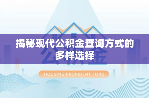 娄星揭秘现代公积金查询方式的多样选择