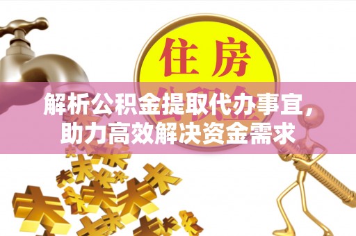娄星解析公积金提取代办事宜，助力高效解决资金需求