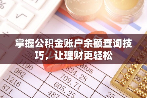 娄星掌握公积金账户余额查询技巧，让理财更轻松