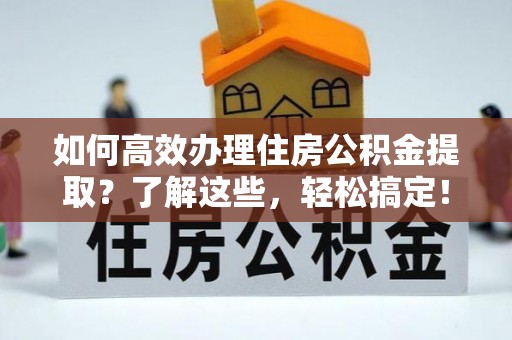 娄星如何高效办理住房公积金提取？了解这些，轻松搞定！