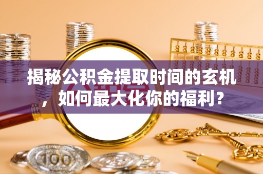 娄星揭秘公积金提取时间的玄机，如何最大化你的福利？