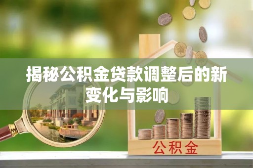 娄星揭秘公积金贷款调整后的新变化与影响