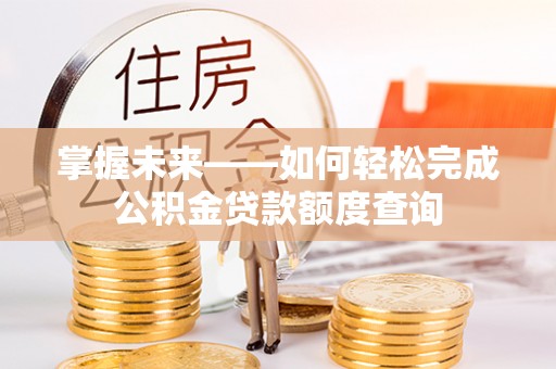 娄星掌握未来——如何轻松完成公积金贷款额度查询