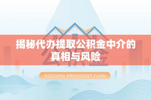 娄星揭秘代办提取公积金中介的真相与风险