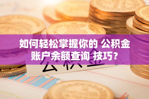 娄星如何轻松掌握你的 公积金账户余额查询 技巧？