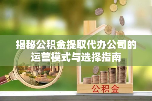 娄星揭秘公积金提取代办公司的运营模式与选择指南